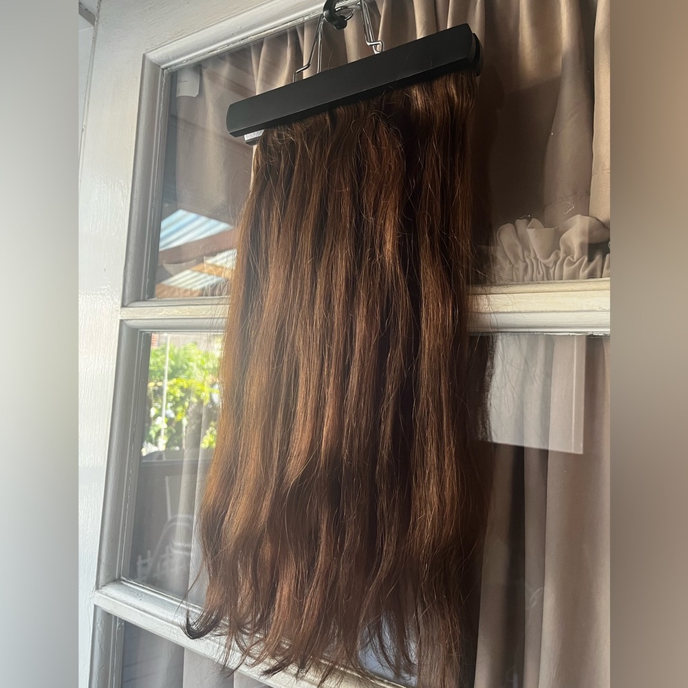Medium-Dark Brown 100% Human Hair Remy Clip In Extensions